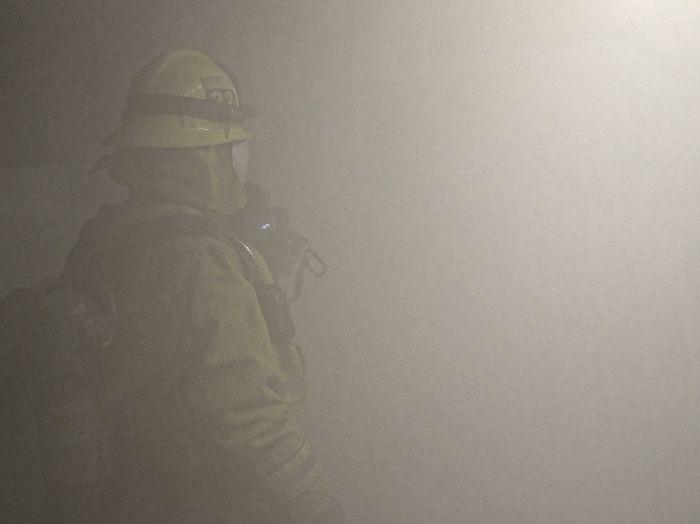 Visible spectrum view of a smoke-filled scene